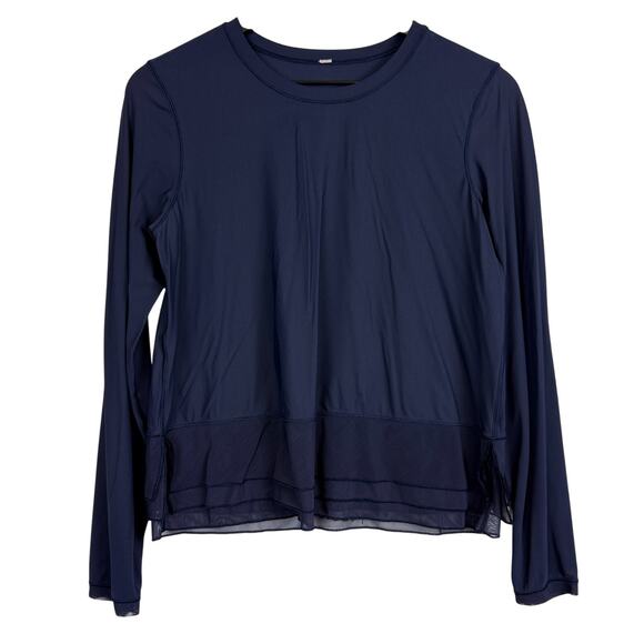 Lululemon Womens Tiered Lightweight LS Shirt Top Navy Blue - 8 - Picture 1 of 8
